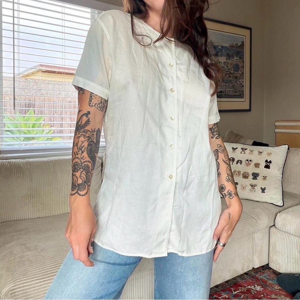 Banana republic short sleeve button down blouse  sz small
